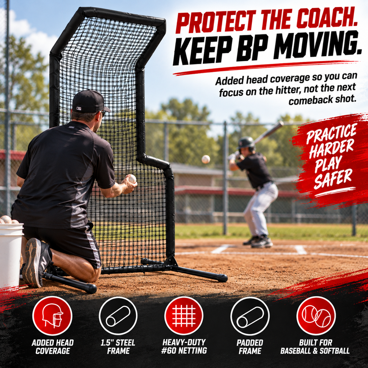 Premium 5' x 7' L-Screen with Head Protector