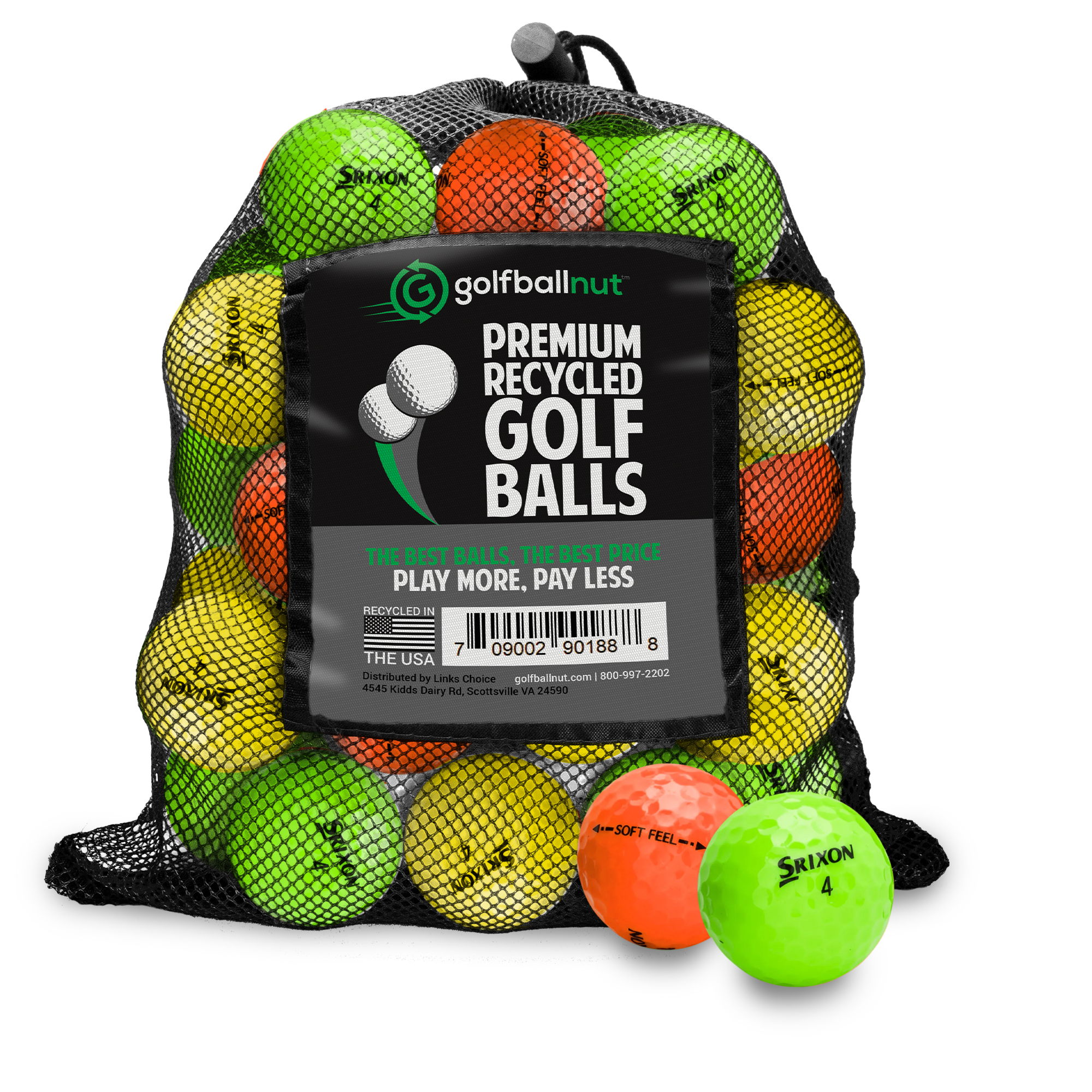 Used Srixon Color Mix Golf Balls - Mesh Bag - Maximum Velocity Sports