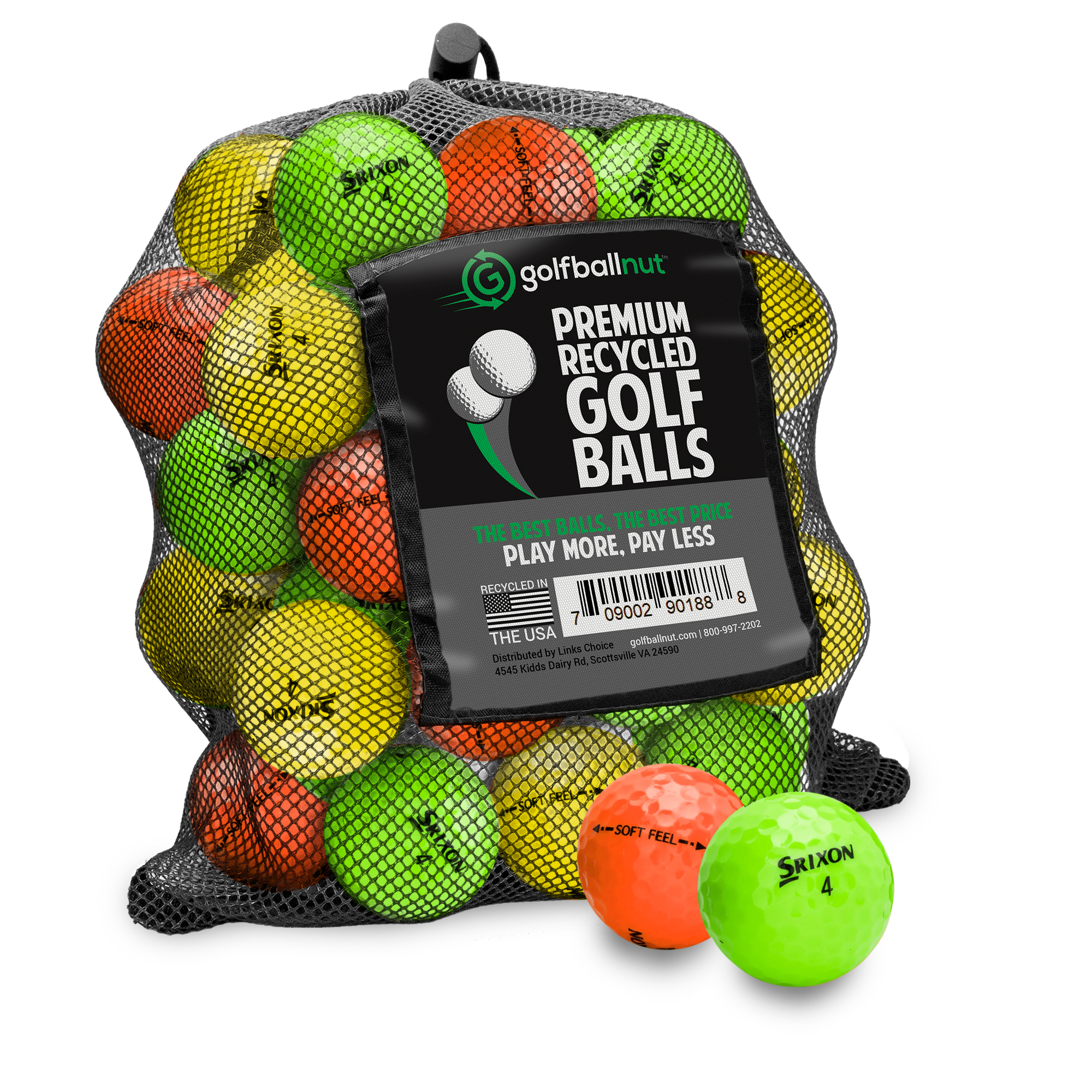 Used Srixon Color Mix Golf Balls - Mesh Bag - Maximum Velocity Sports