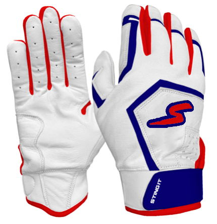 Sting Squad Batting Gloves - Red, White & True - Maximum Velocity Sports