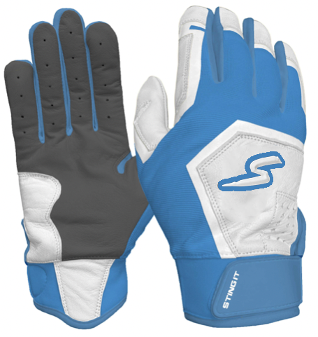 Sting Squad Batting Gloves - Columbia/White & Graphite - Maximum Velocity Sports