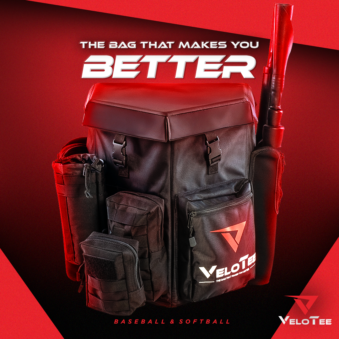 VeloTee 2.0 Baseball & Softball Bat Bag with Batting Tee - Maximum Velocity Sports