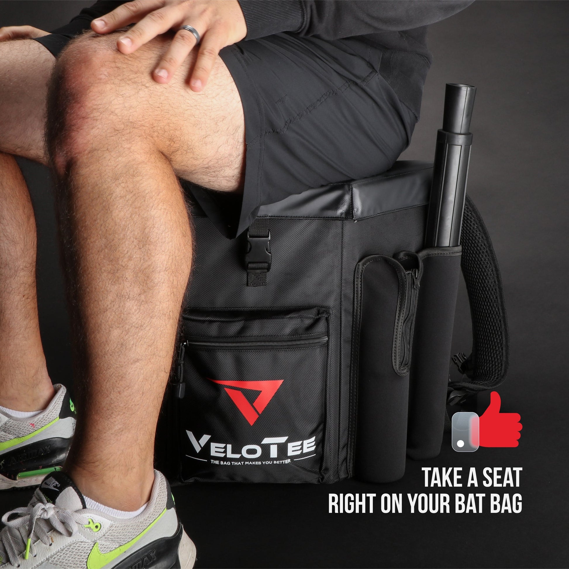 VeloTee 2.0 Baseball & Softball Bat Bag with Batting Tee - Maximum Velocity Sports