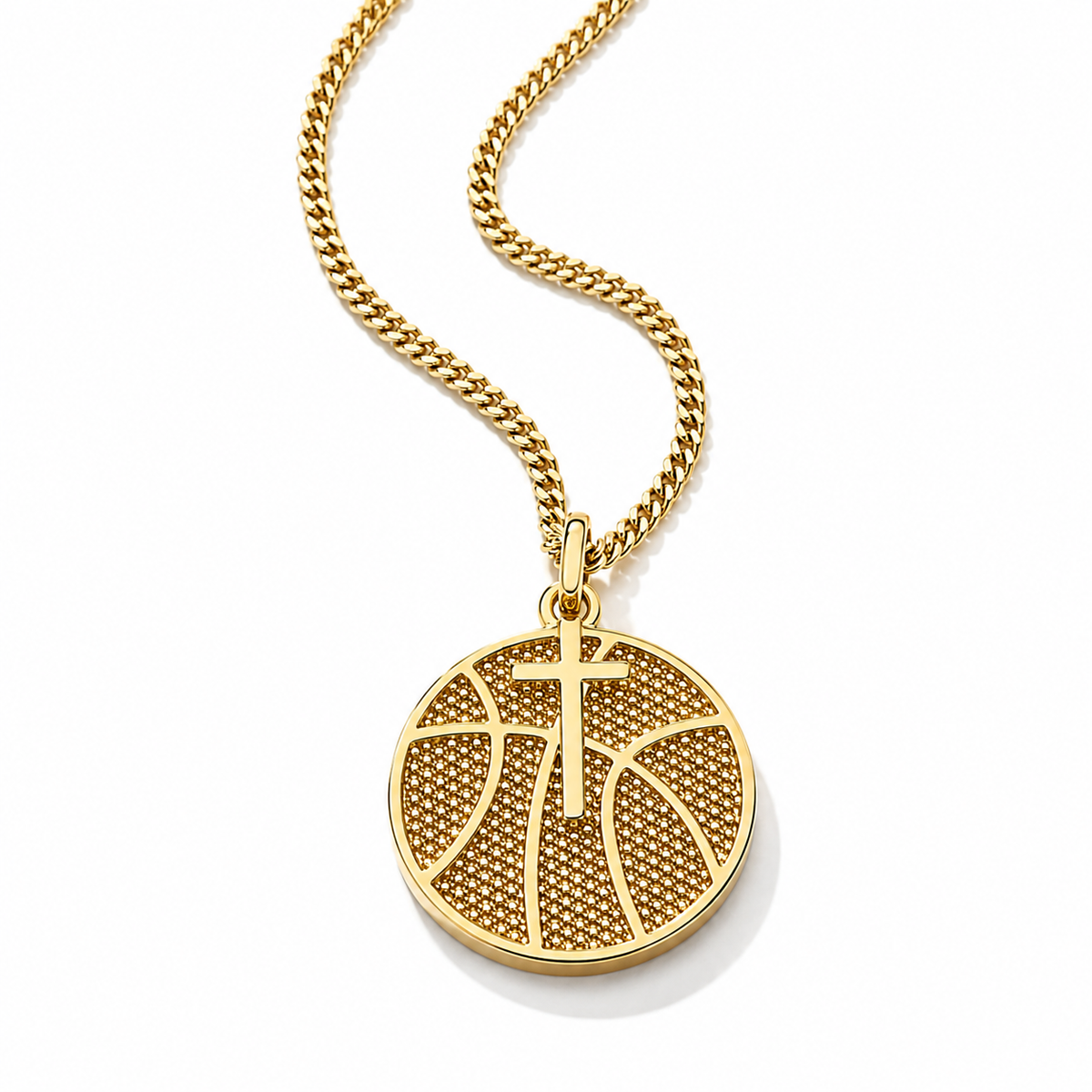 Basketball Dangle Cross Necklace