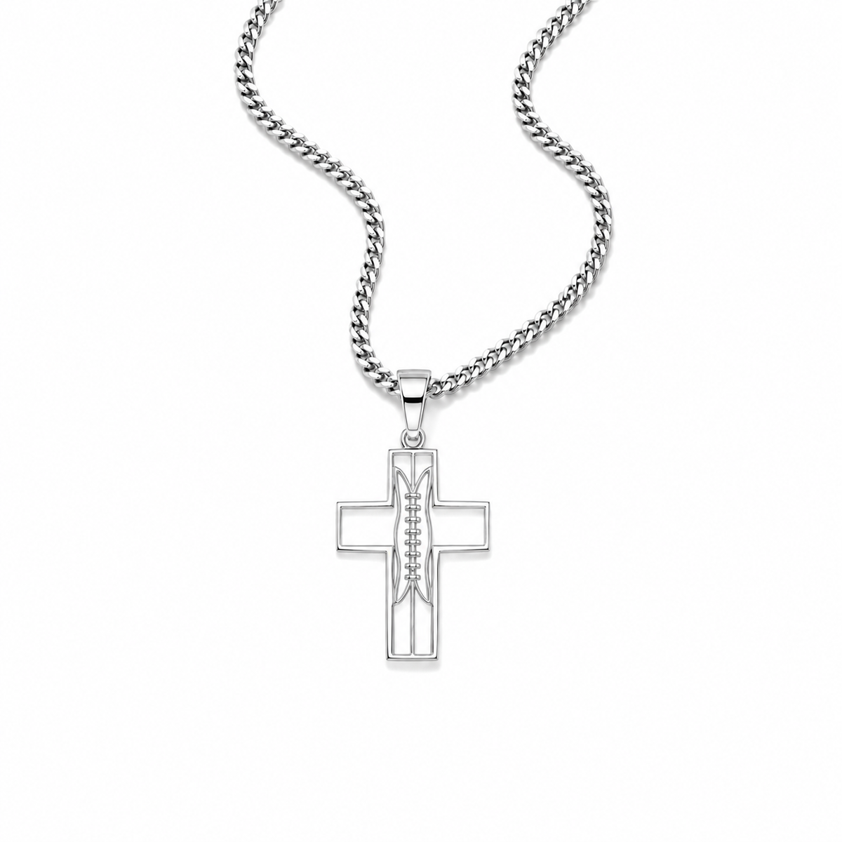 Gridiron Football Cross Necklace (Youth)