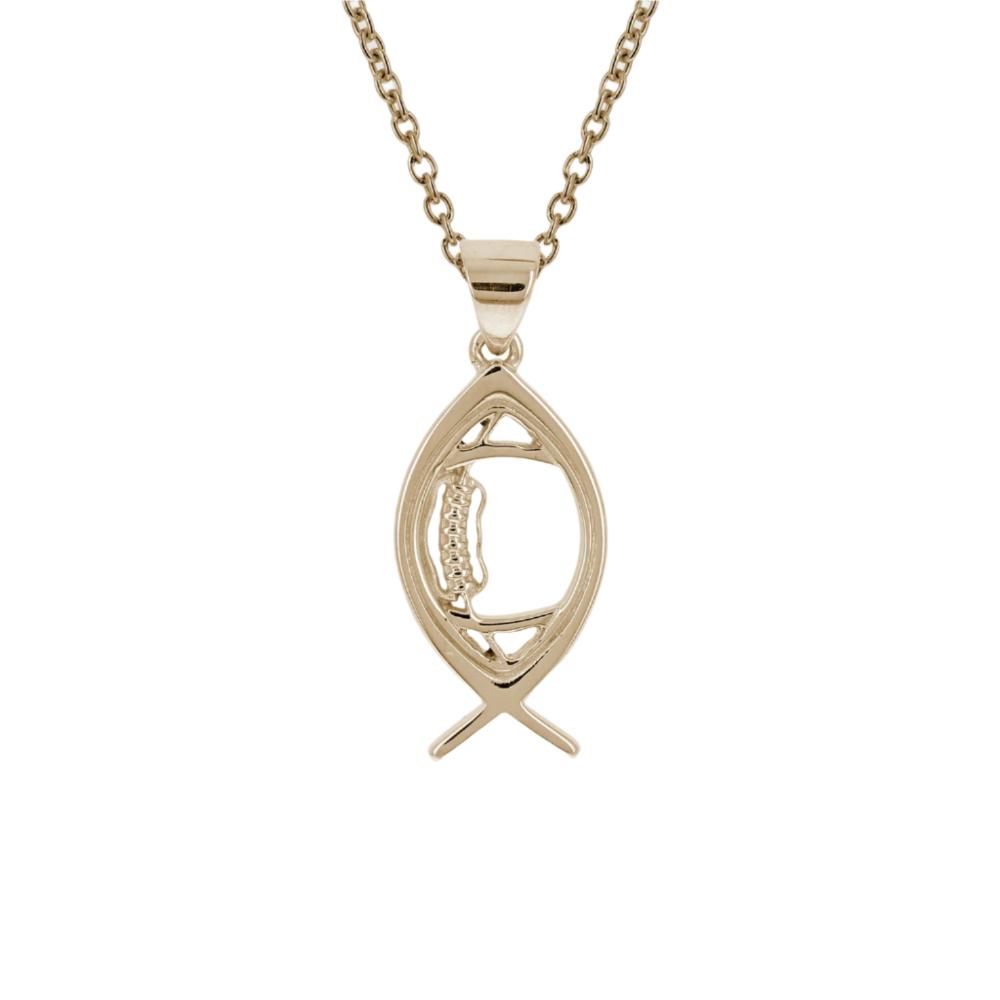 Christian Ichthys Football Necklace - Maximum Velocity Sports