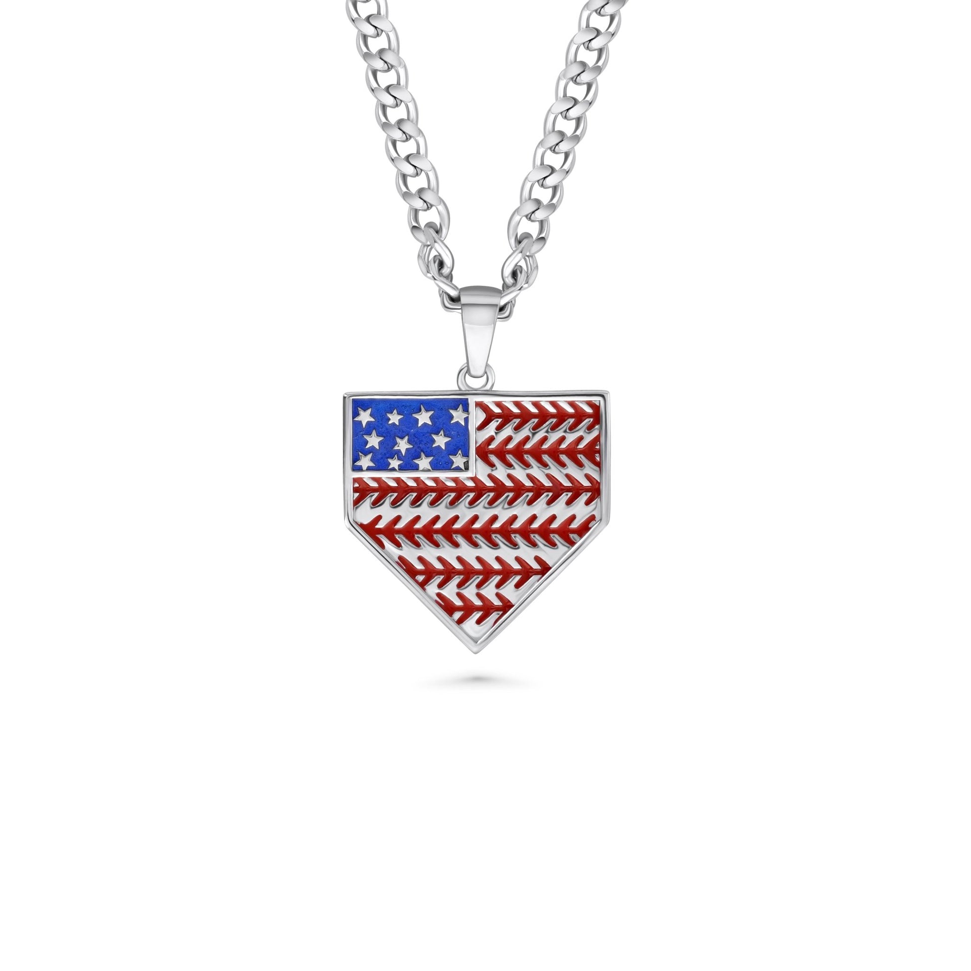 American Flag Home Plate Necklace - Maximum Velocity Sports