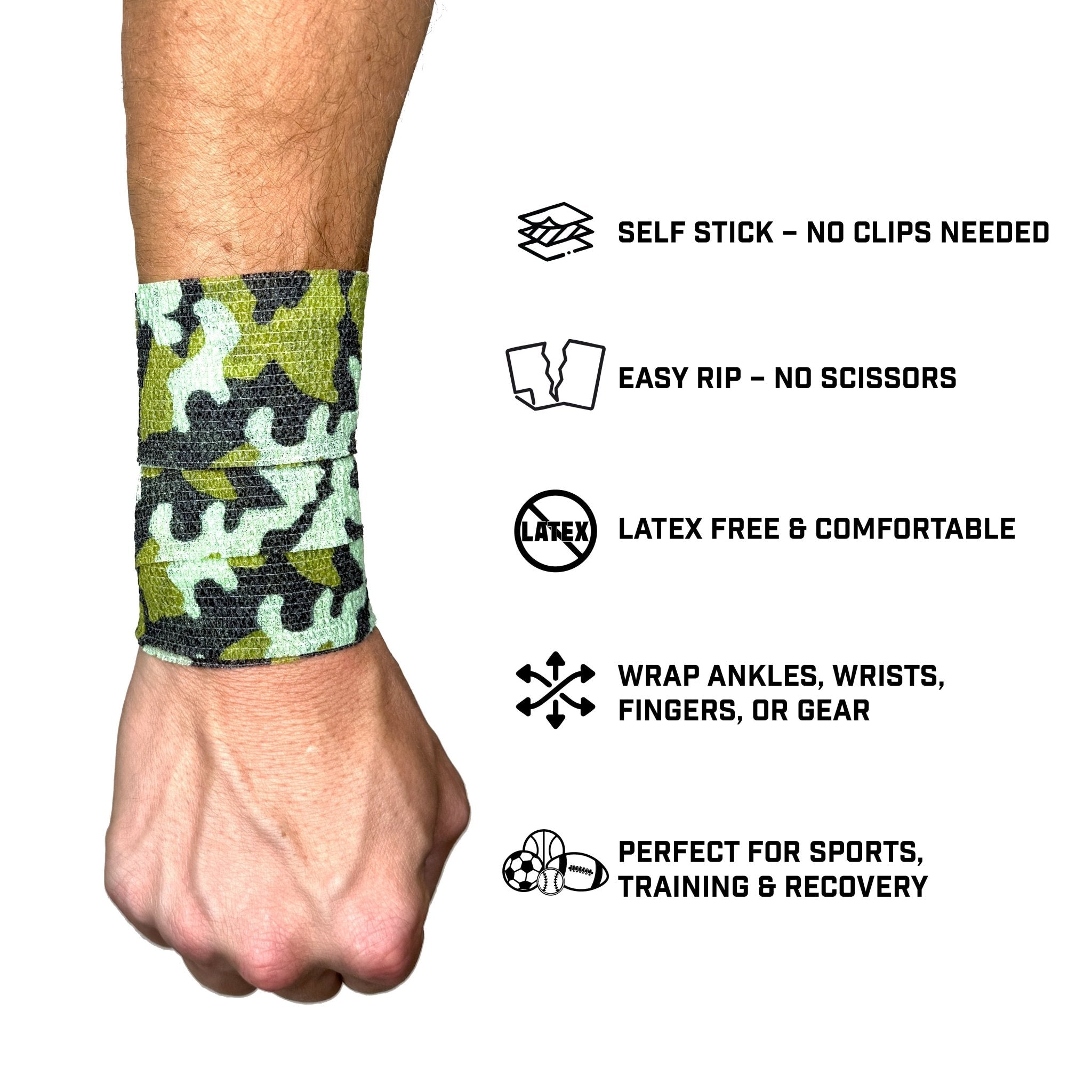 Army Camo Self Stick Athletic Tape - Maximum Velocity Sports