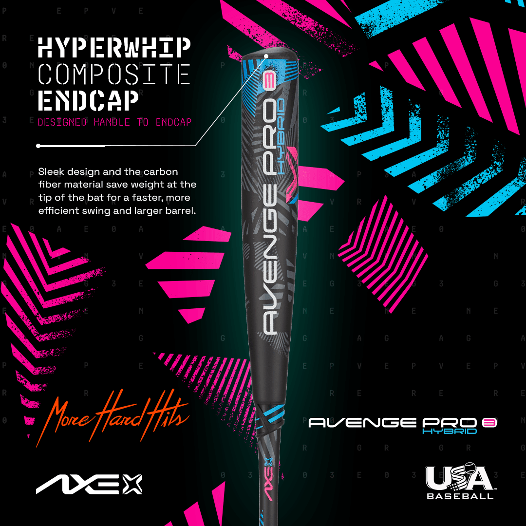 Axe Avenge Pro 3 Hybrid USA Baseball Bat , - 8 - Maximum Velocity Sports