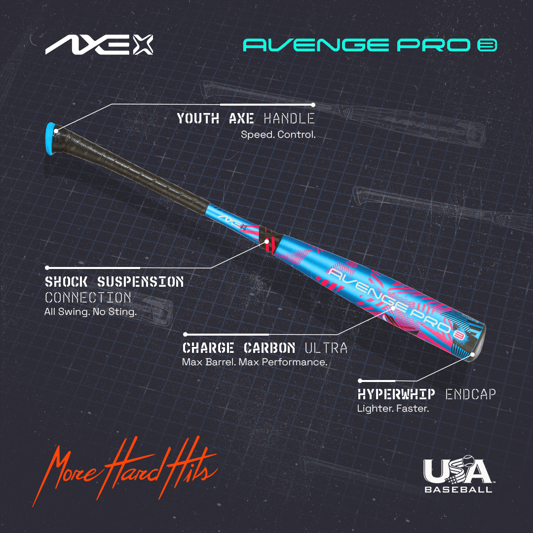 Axe Avenge Pro 3 USA Baseball Bat - 10 | Standard Handle - Maximum Velocity Sports