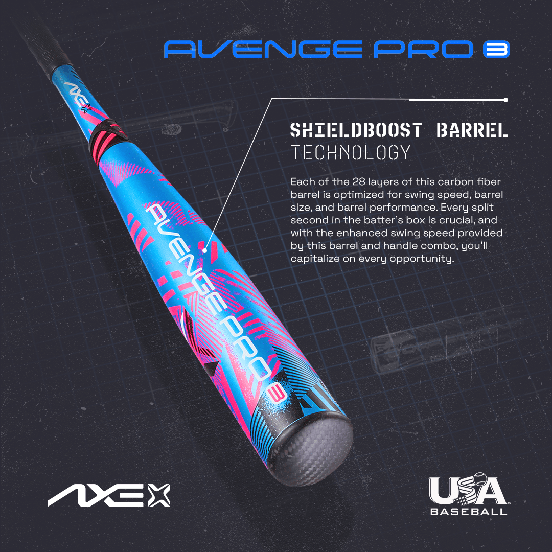 Axe Avenge Pro 3 USA Baseball Bat - 10 | Standard Handle - Maximum Velocity Sports