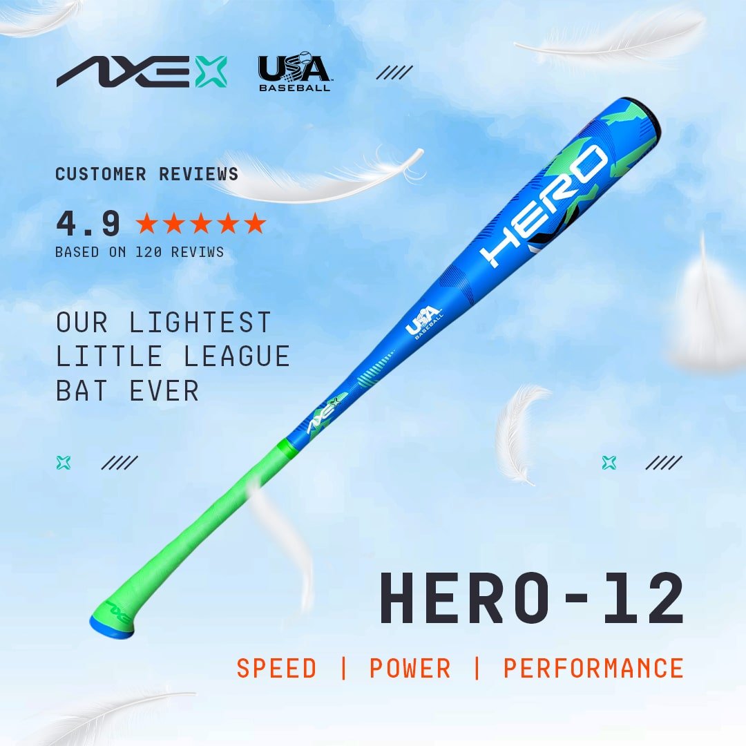 Axe Hero - 12 USA Baseball Bat - Maximum Velocity Sports