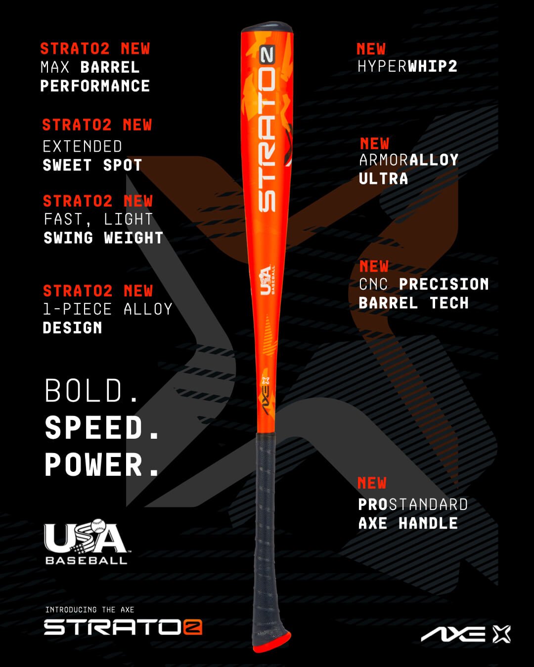 Axe Strato 2 USA Baseball Bat - 10 - Maximum Velocity Sports