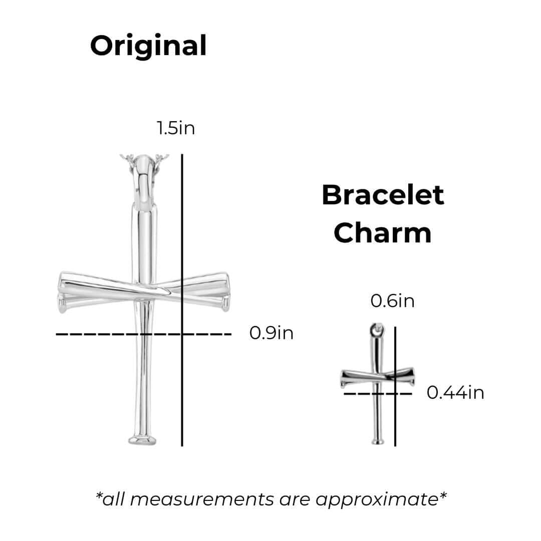 Baseball Bat Cross Bracelet Charm - Maximum Velocity Sports