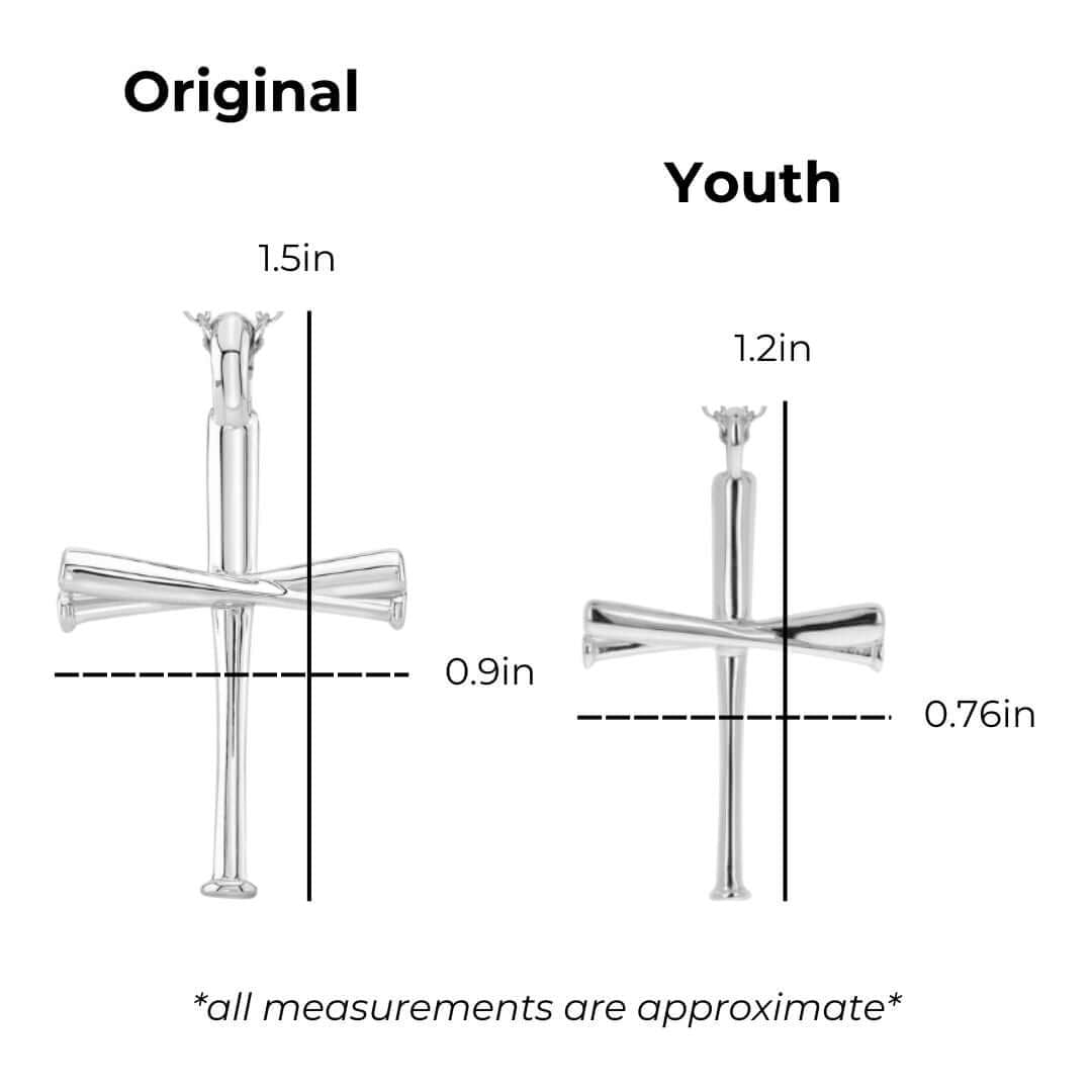 Baseball Bat Cross Necklace (Youth) - Maximum Velocity Sports