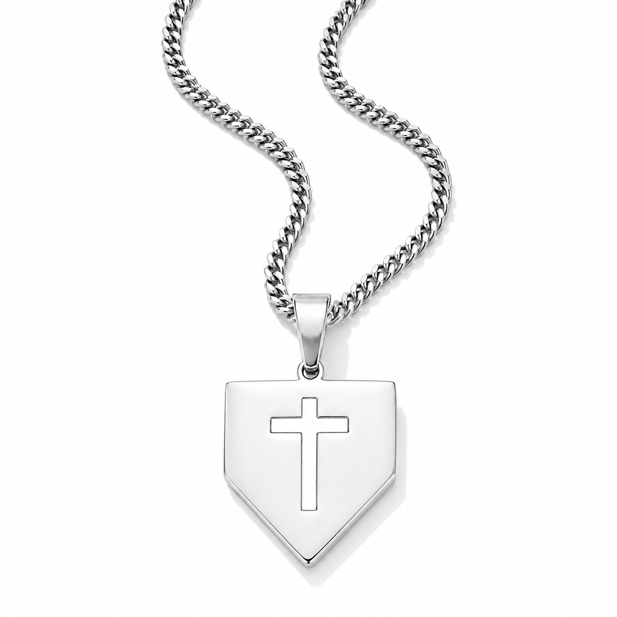 Baseball Home Plate Cross Necklace