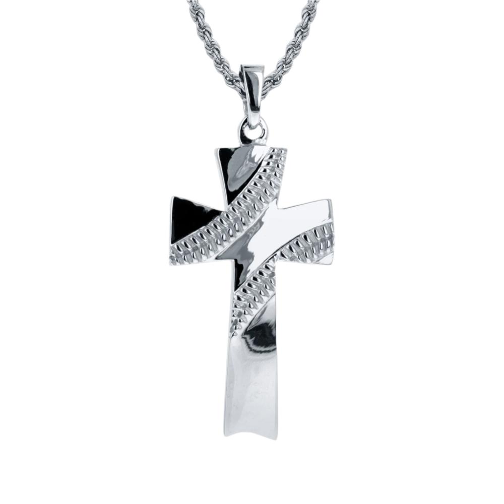 Baseball Stitch Solid Cross Necklace - Maximum Velocity Sports