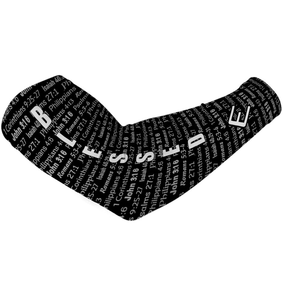 Black BLESSED Arm Sleeve - Maximum Velocity Sports