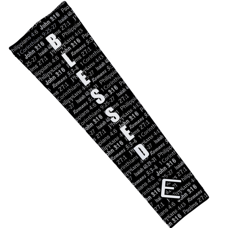 Black BLESSED Arm Sleeve - Maximum Velocity Sports