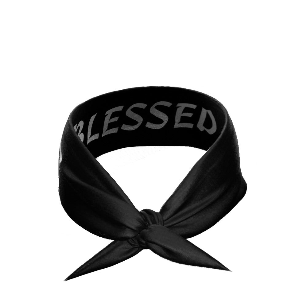 Black BLESSED Tie Headband - Maximum Velocity Sports