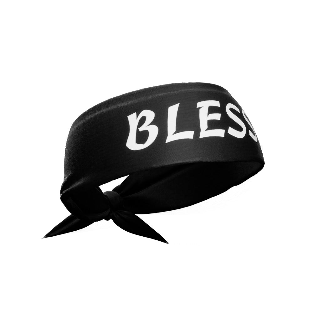 Black BLESSED Tie Headband - Maximum Velocity Sports