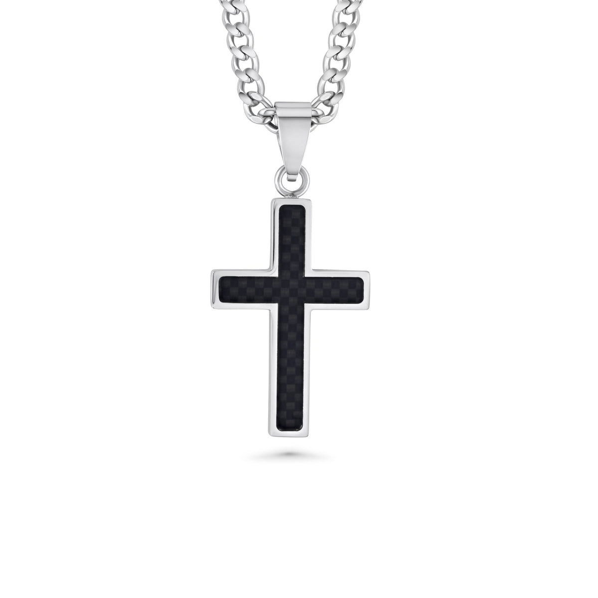 Black Carbon Fiber Cross Necklace - Maximum Velocity Sports
