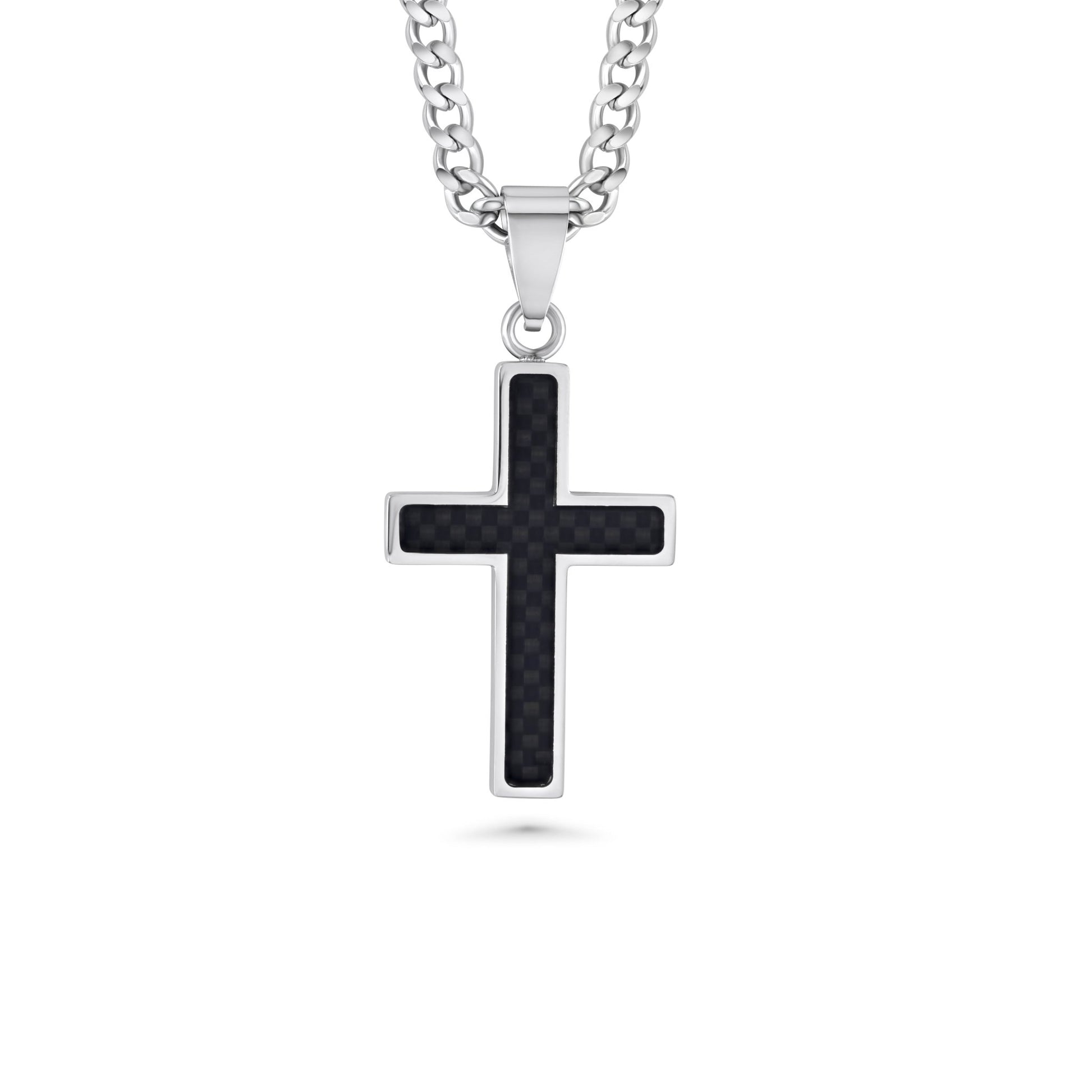 Black Carbon Fiber Cross Necklace - Maximum Velocity Sports