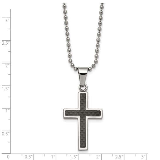 Black Carbon Fiber Cross Necklace - Maximum Velocity Sports