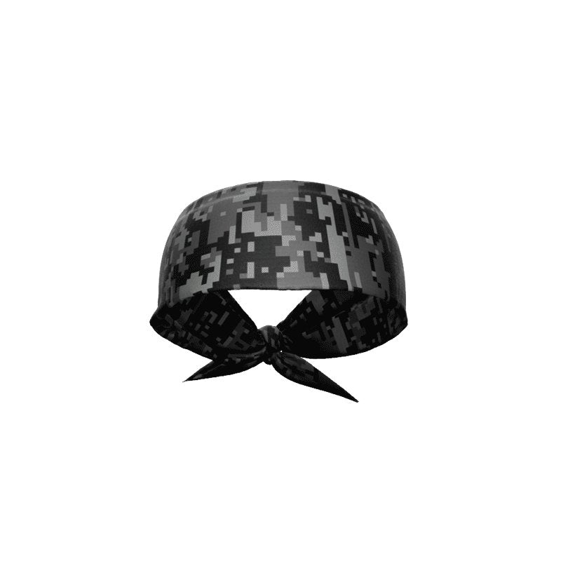 Black Digi Camo Tie Headband - Maximum Velocity Sports