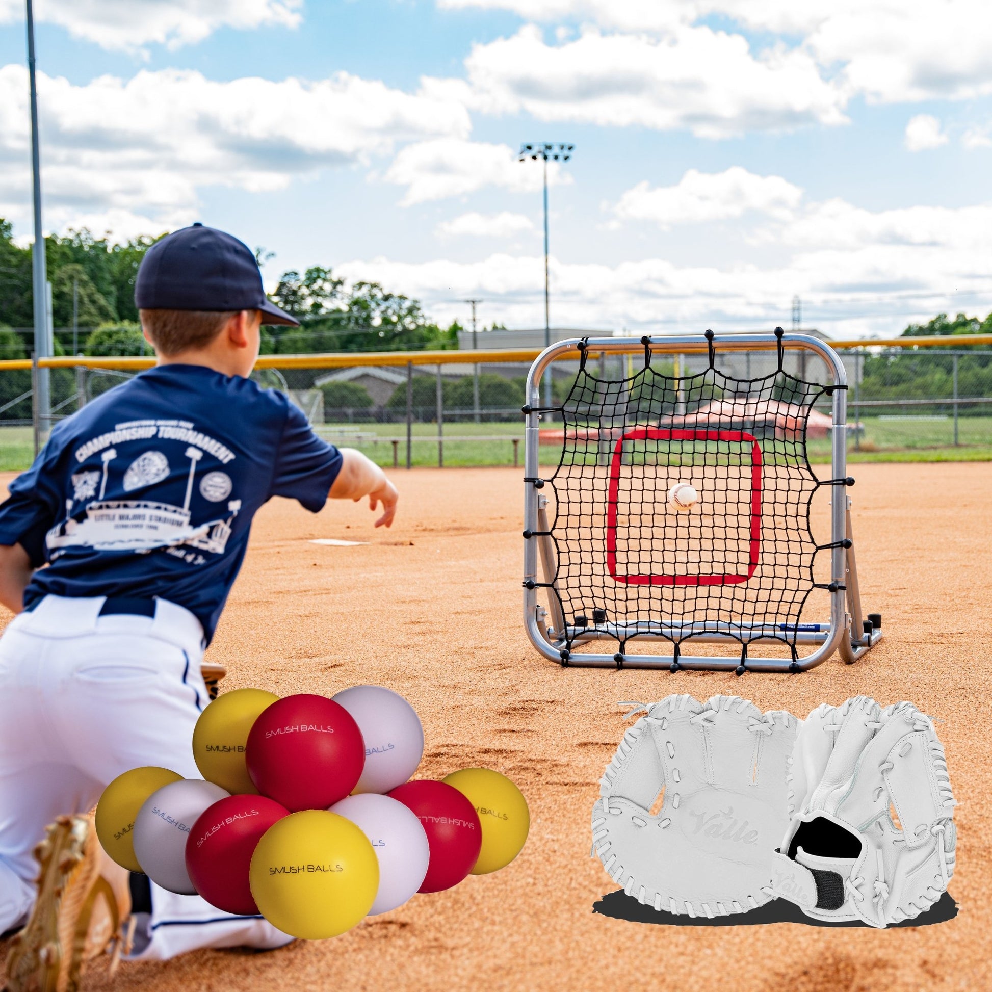 Black Friday Bundle #2 - Pro Portable Rebounder 3' x 3' + Valle Glove + Smushballs - Maximum Velocity Sports