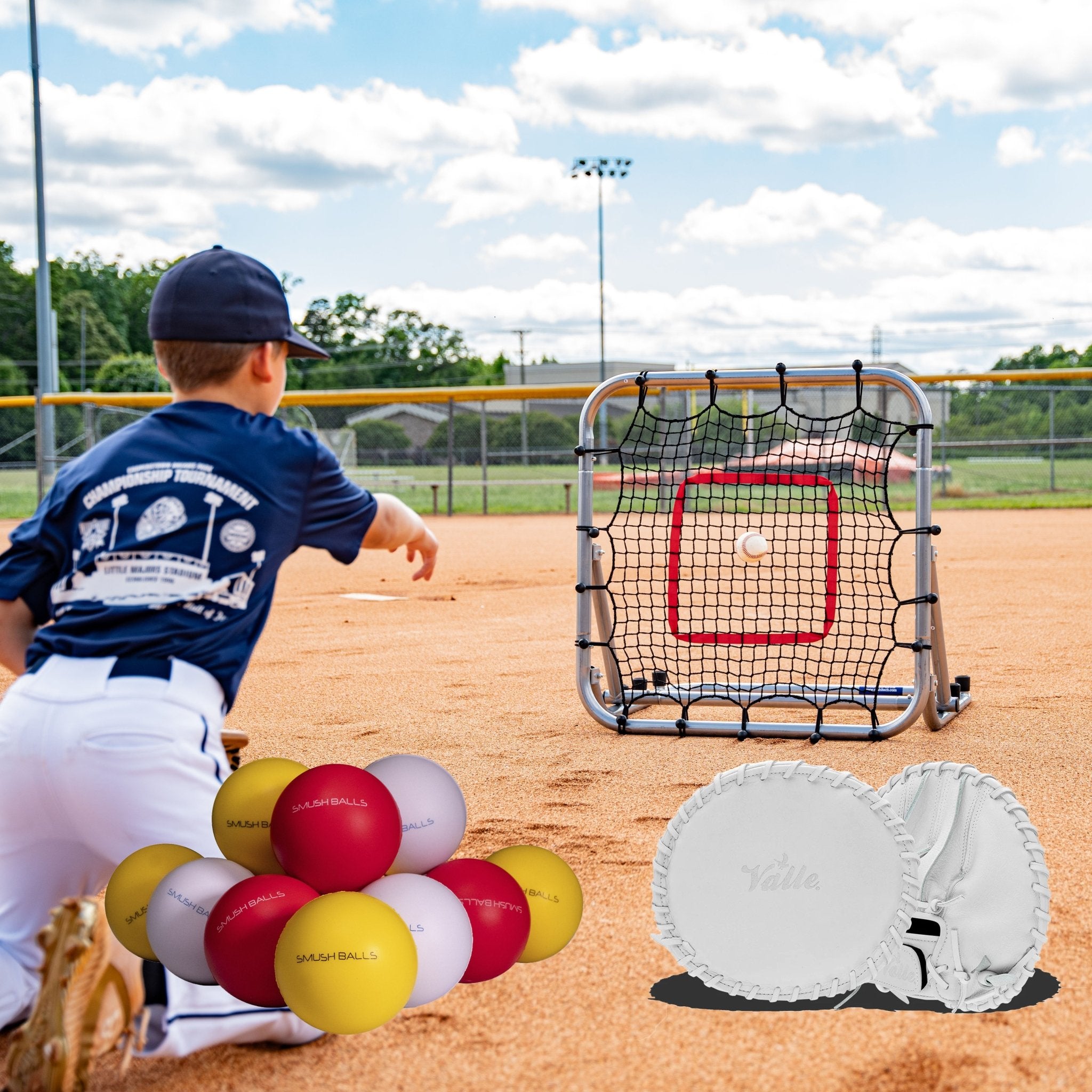 Black Friday Bundle #2 - Pro Portable Rebounder 3' x 3' + Valle Glove + Smushballs - Maximum Velocity Sports