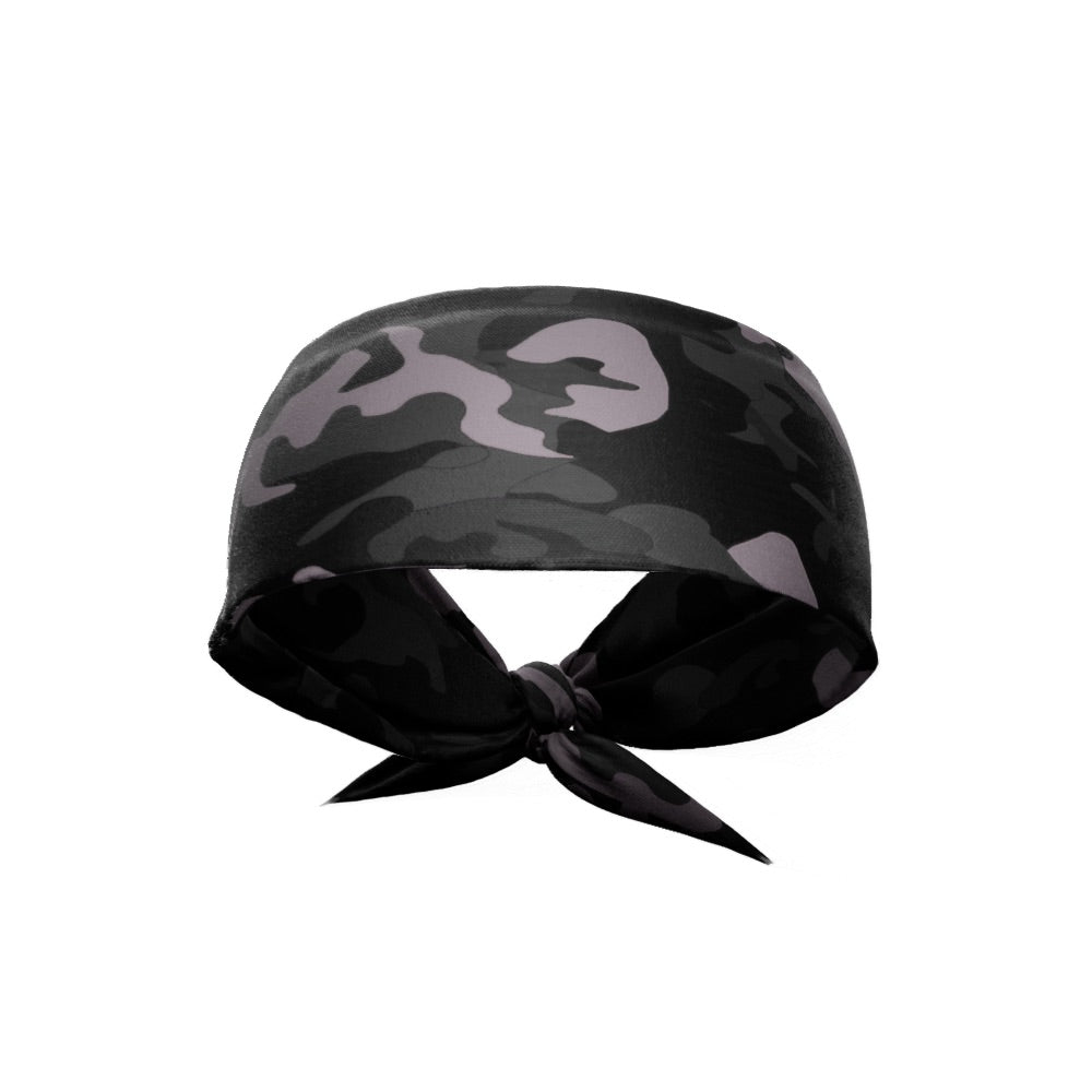 Blackout Camo Tie Headband - Maximum Velocity Sports