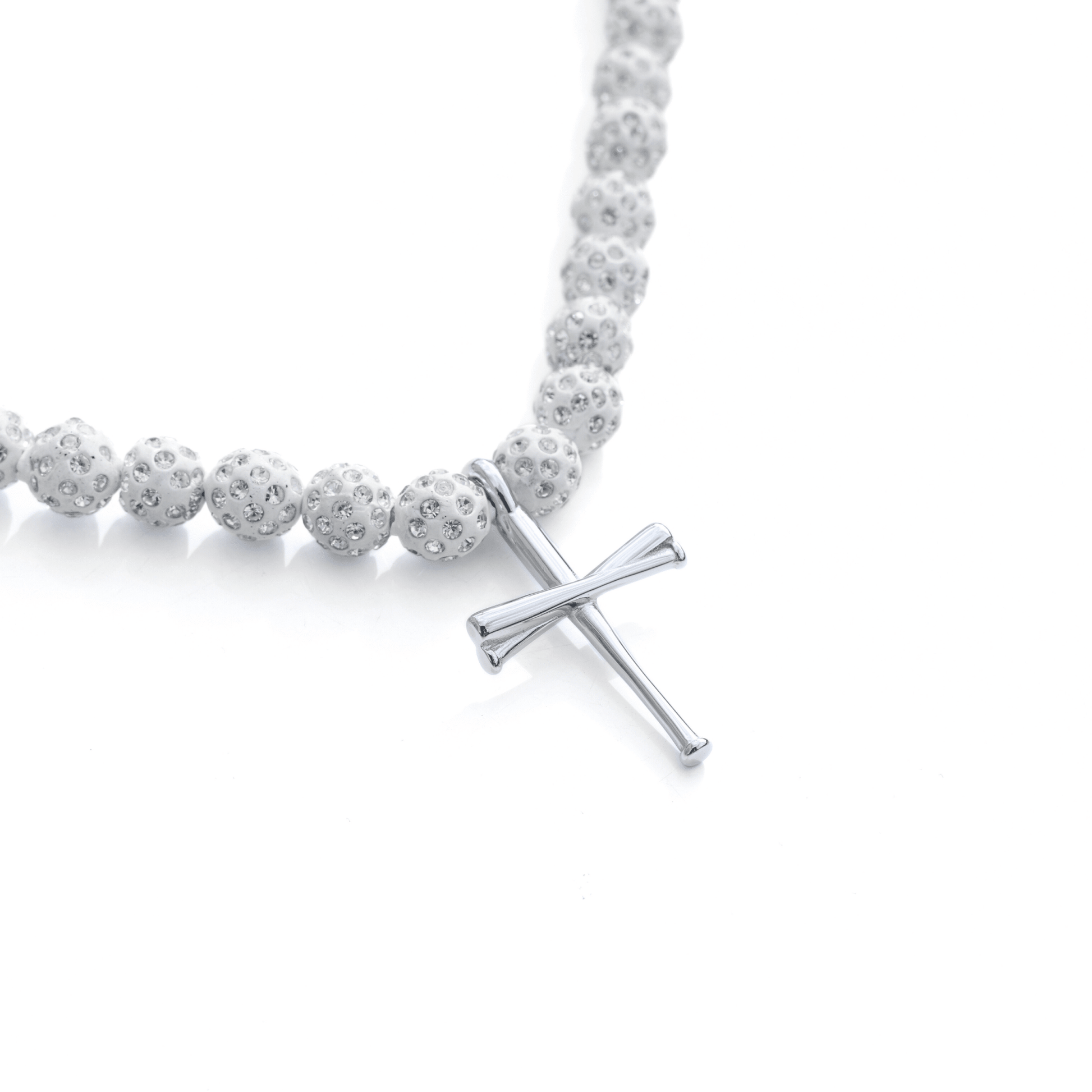 Blackout Iced Out Baseball Bead Necklace | Black - Maximum Velocity Sports