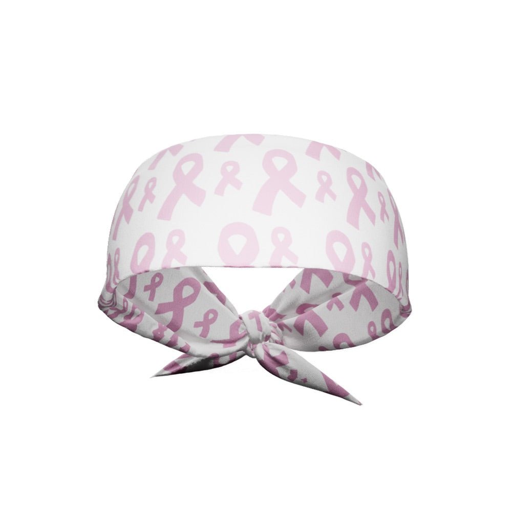 Breast Cancer Ribbons Tie Headband - Maximum Velocity Sports