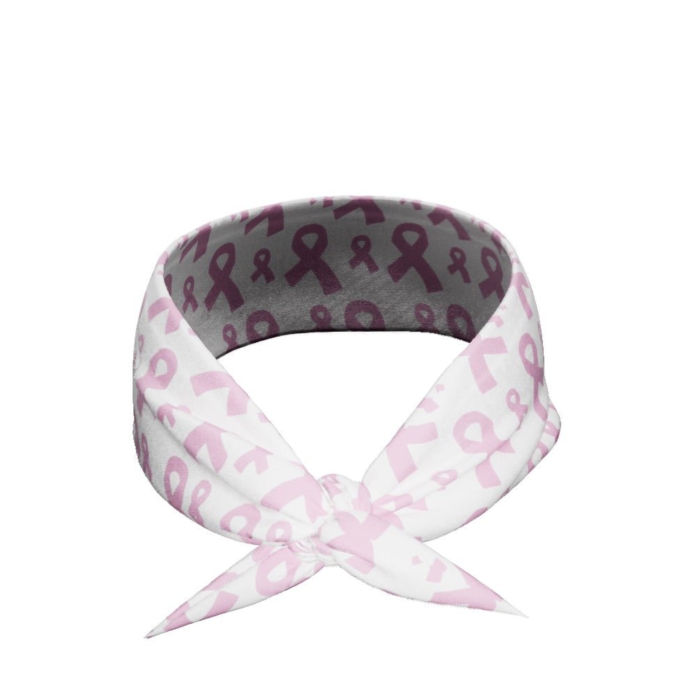 Breast Cancer Ribbons Tie Headband - Maximum Velocity Sports