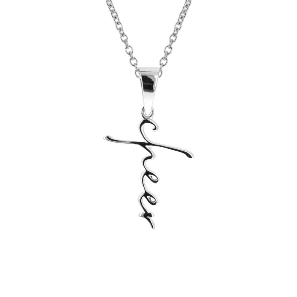 Cheer Script Cross Necklace - Maximum Velocity Sports