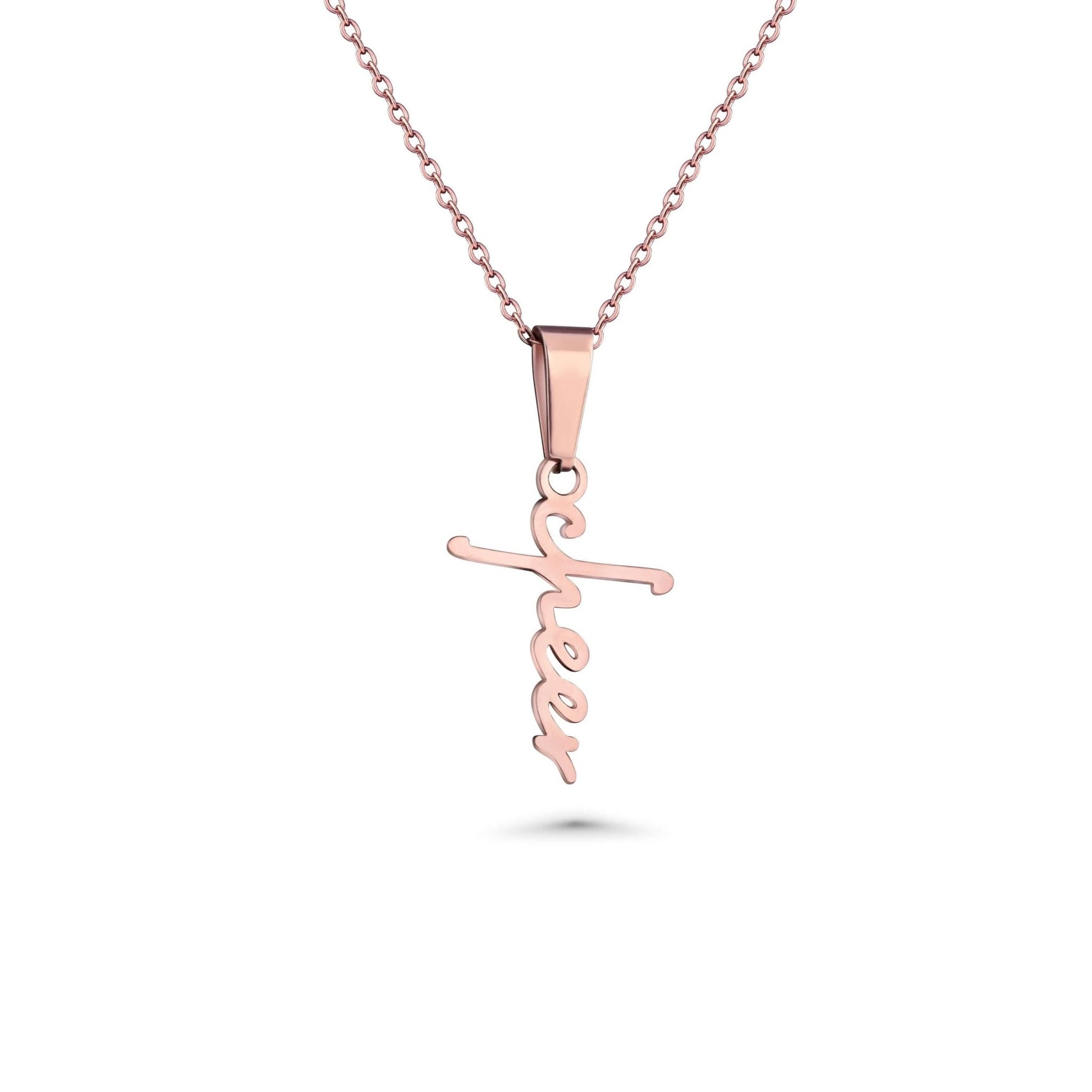 Cheer Script Cross Necklace - Maximum Velocity Sports