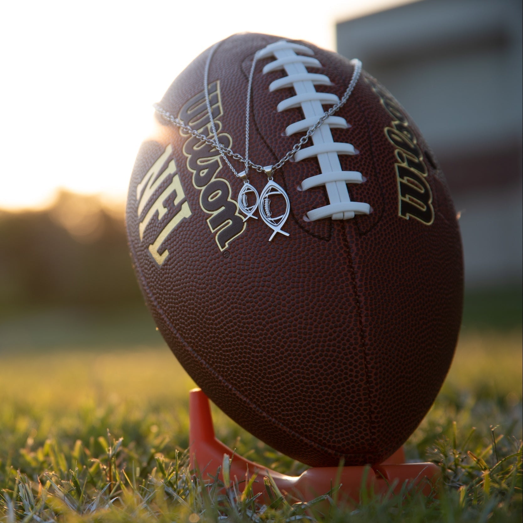 Christian Ichthys Football Necklace - Maximum Velocity Sports