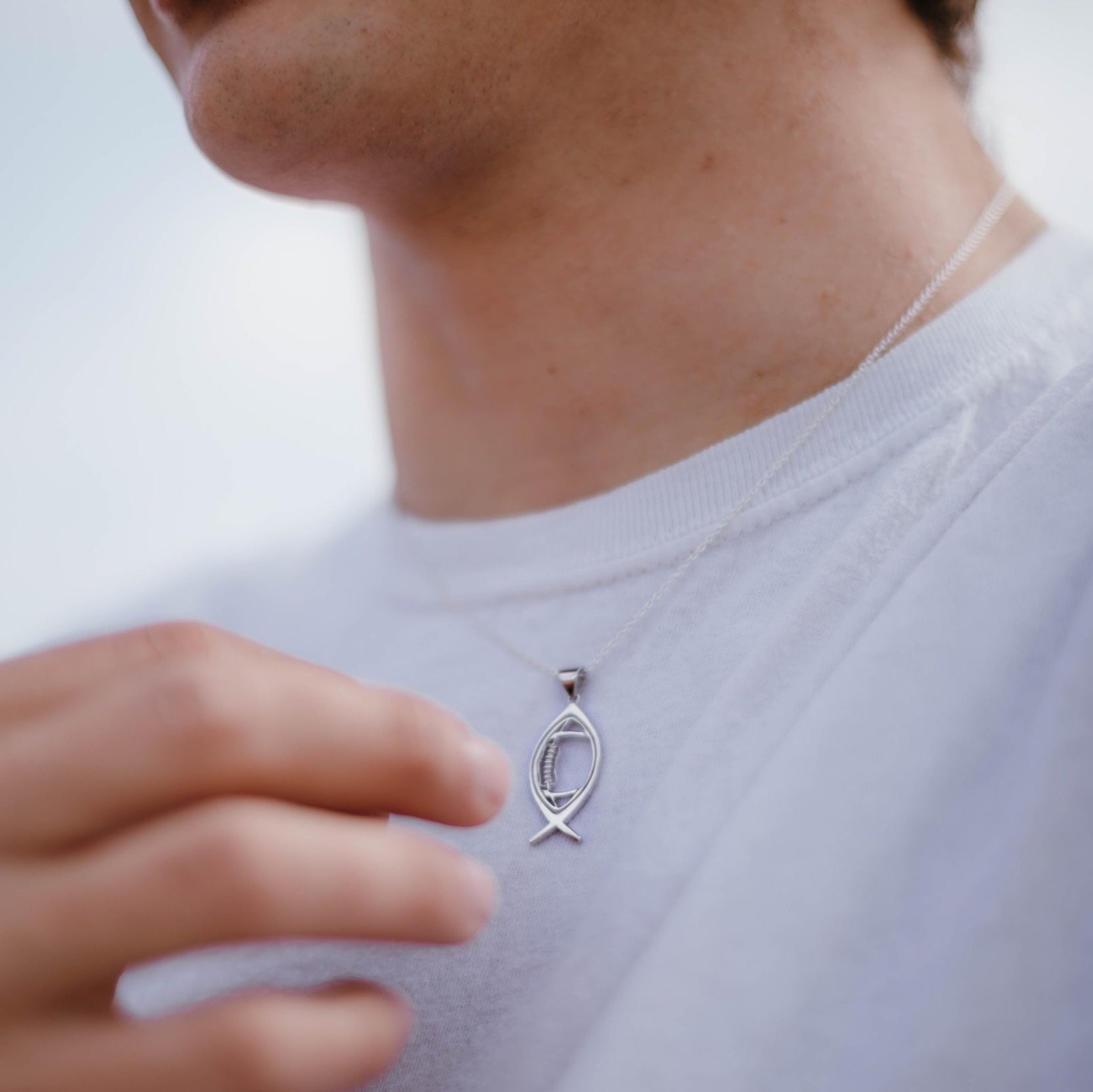 Christian Ichthys Football Necklace - Maximum Velocity Sports