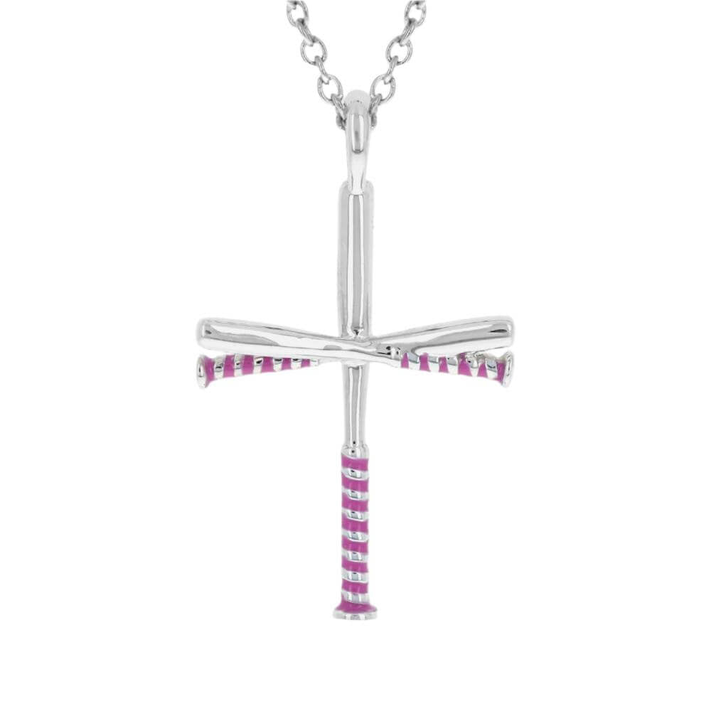 Color Grip Baseball Bat Cross Necklace - Maximum Velocity Sports