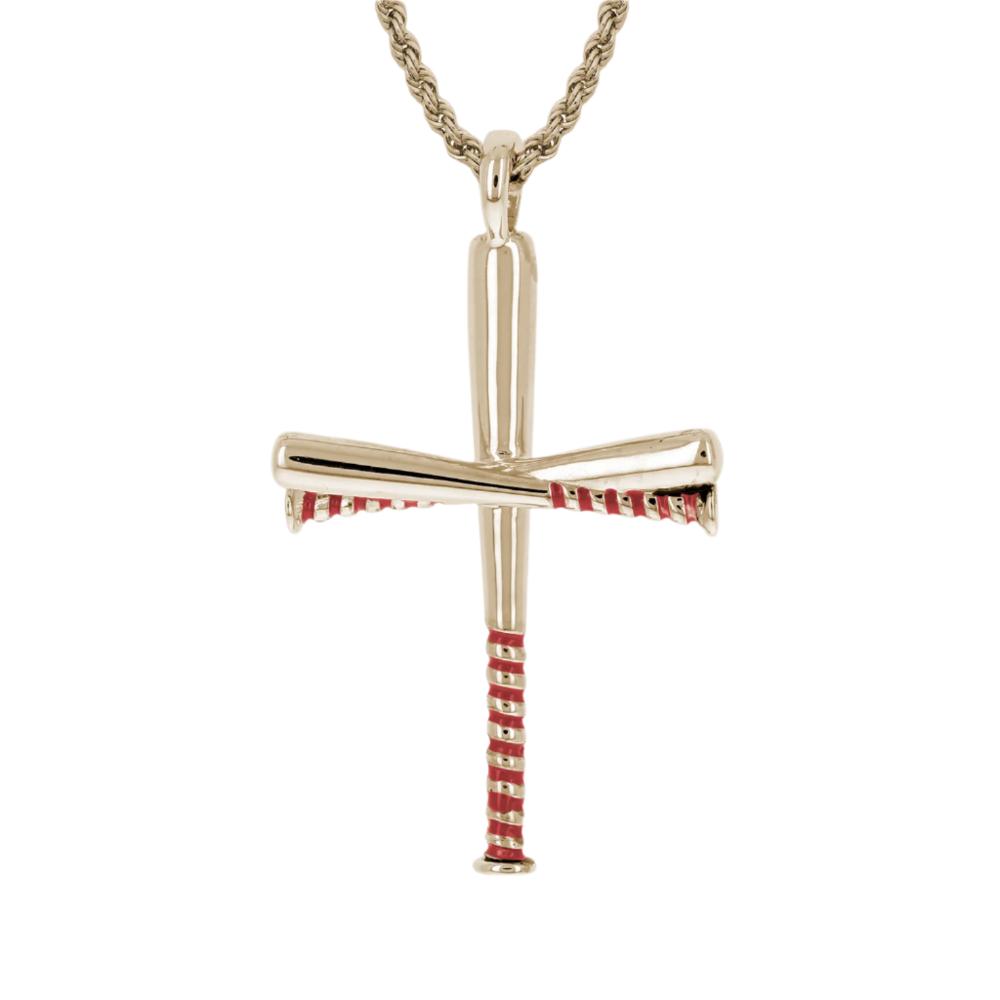 Color Grip Baseball Bat Cross Necklace - Maximum Velocity Sports