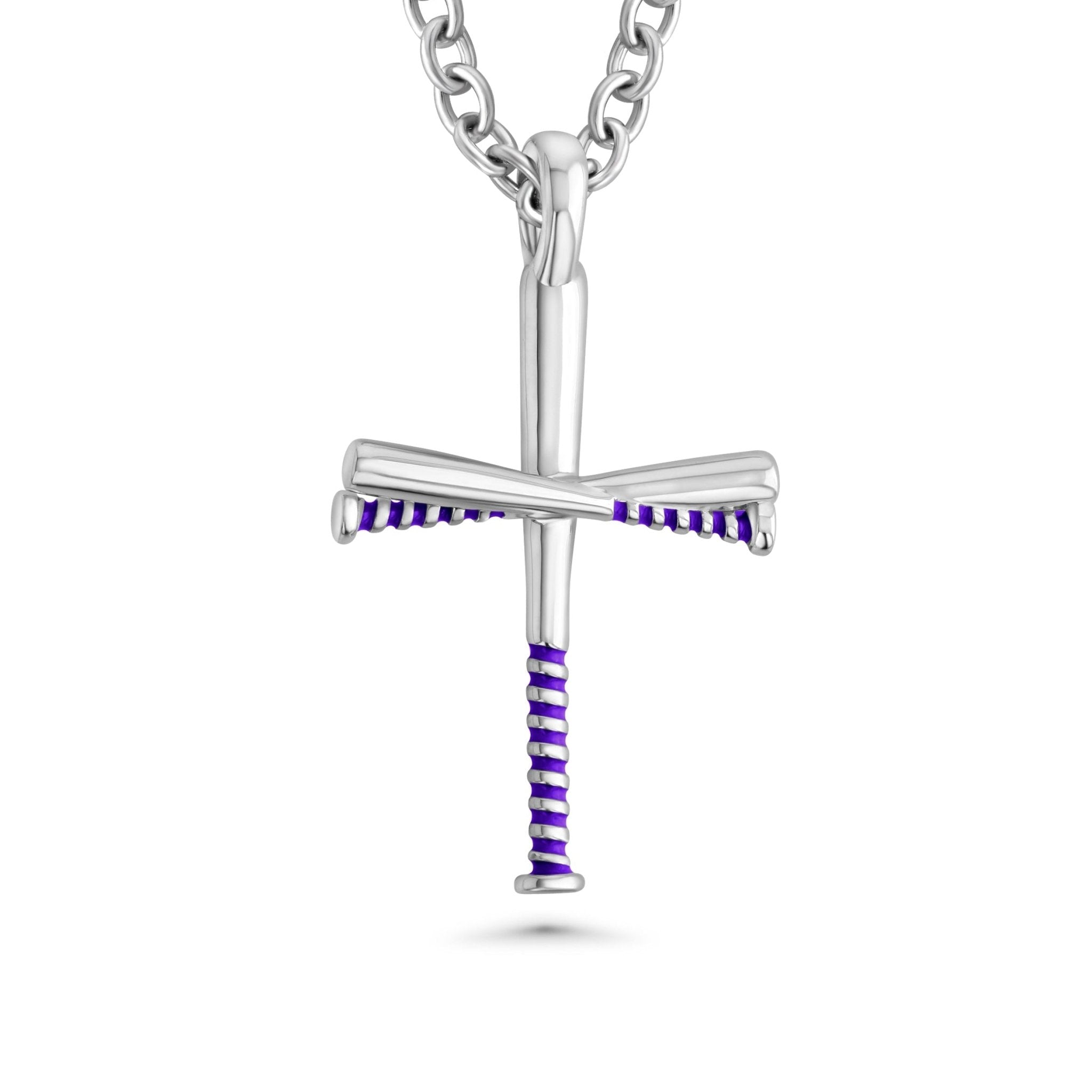 Color Grip Baseball Bat Cross Necklace - Maximum Velocity Sports