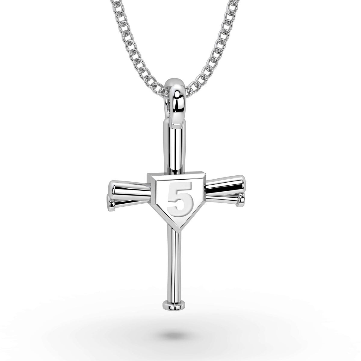 Custom Number Baseball Bat Cross Necklace - Maximum Velocity Sports