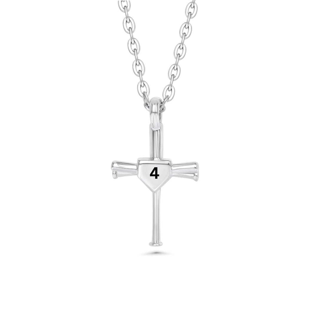 Custom Numbered Baseball Bat Cross Necklace | Stainless Steel - Maximum Velocity Sports