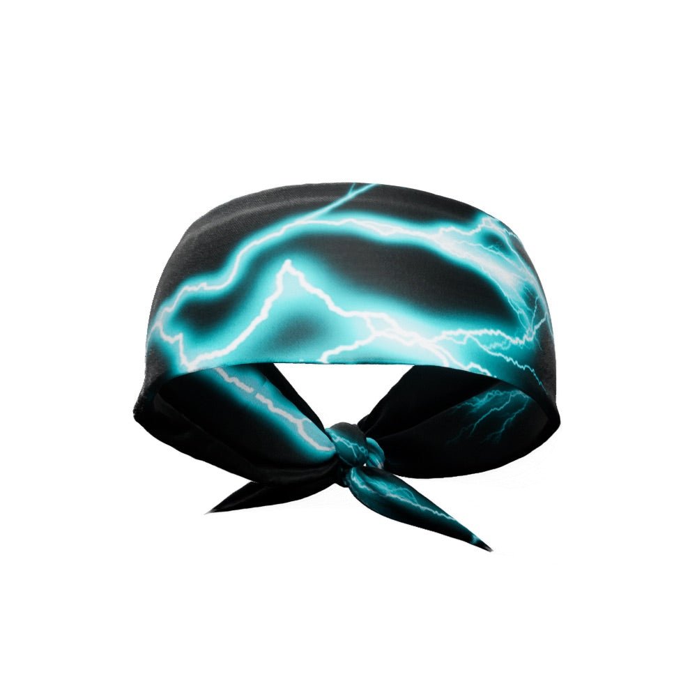 Cyan Lightning Tie Headband - Maximum Velocity Sports