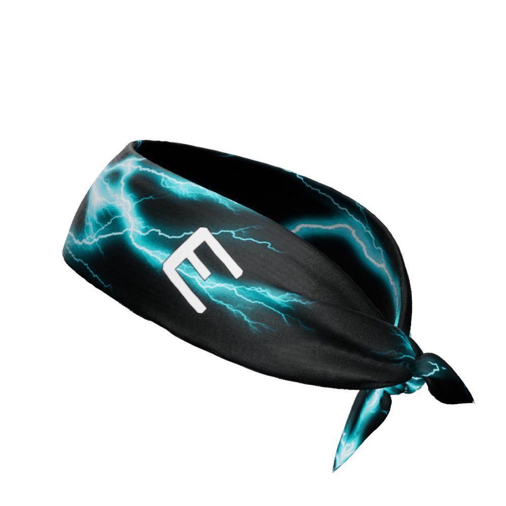 Cyan Lightning Tie Headband - Maximum Velocity Sports