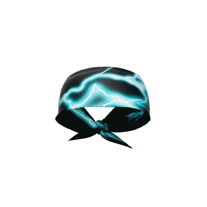 Cyan Lightning Tie Headband - Maximum Velocity Sports