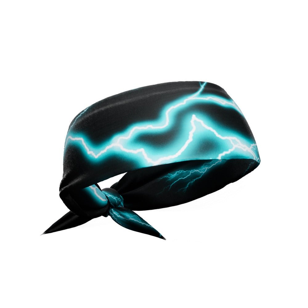 Cyan Lightning Tie Headband - Maximum Velocity Sports