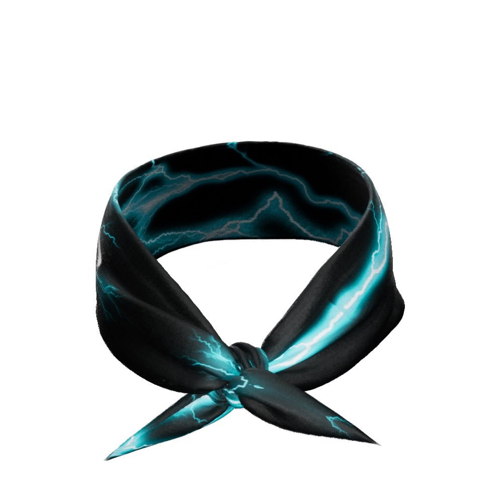 Cyan Lightning Tie Headband - Maximum Velocity Sports