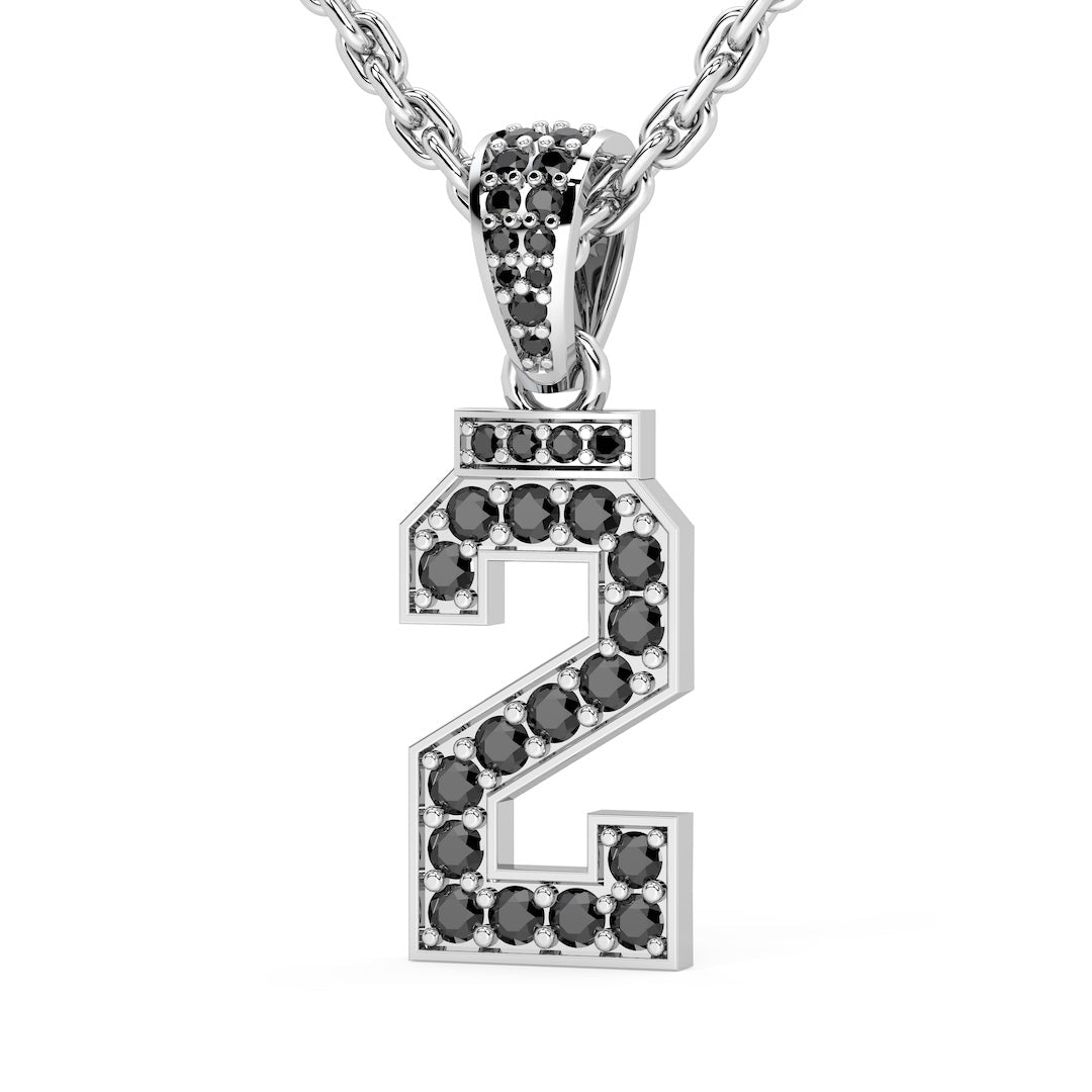 Diamond Studded Custom Number Necklace - Maximum Velocity Sports